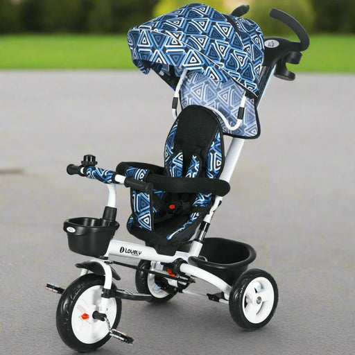 Metal Frame 6-in-1 Baby Push Tricycle with Parent Handle - Little and Giant Explorers HOMCOM