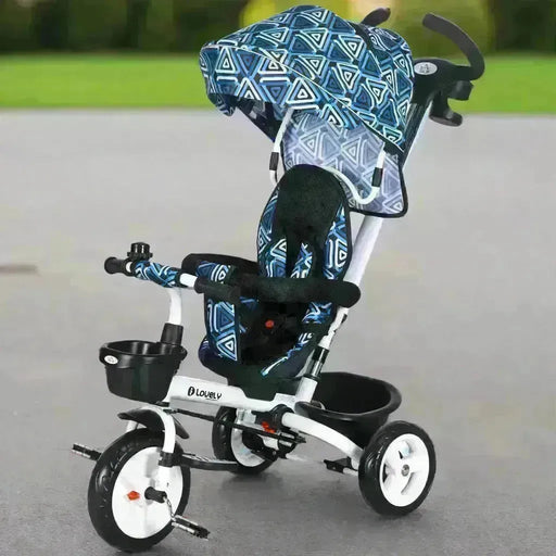 Metal Frame 6-in-1 Baby Push Tricycle with Parent Handle - Little and Giant Explorers HOMCOM