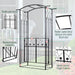 Garden Arch Gate Matte Black | Two Doors and Side Trellis for Elegant Garden Entrance - Little and Giant Explorers Outsunny
