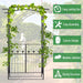 Garden Arch Gate Matte Black | Two Doors and Side Trellis for Elegant Garden Entrance - Little and Giant Explorers Outsunny