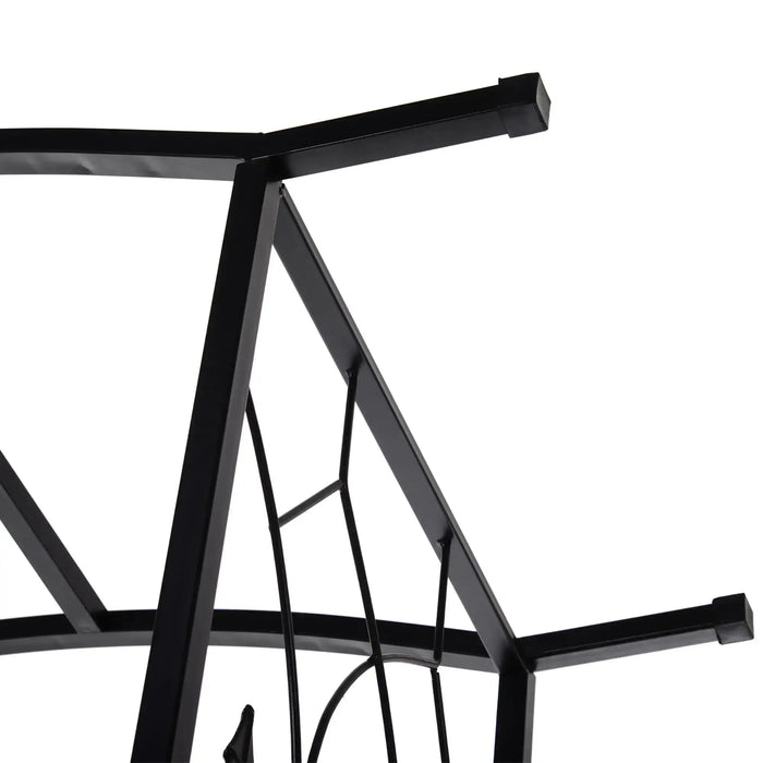 Garden Arch Gate Matte Black | Two Doors and Side Trellis for Elegant Garden Entrance - Little and Giant Explorers Outsunny