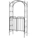 Metal Garden Arch Matte Black | Powder-Coated Steel with Two Gates and Side Trellis - Little and Giant Explorers Outsunny