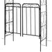 Metal Garden Arch Matte Black | Powder-Coated Steel with Two Gates and Side Trellis - Little and Giant Explorers Outsunny