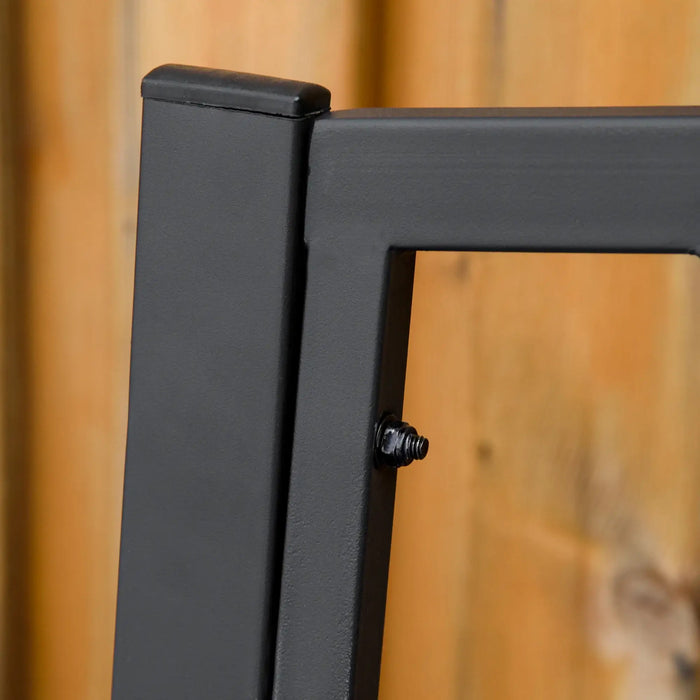 Metal Garden Bench – Black | Two Seater Outdoor Bench with High Back and Armrests OUTSUNNY