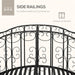 Metal Decorative Scrollwork Arch Garden Bridge in Black 1.2m - Little and Giant Explorers Outsunny
