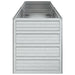 Silver galvanized steel raised garden bed with horizontal panels and heavy-duty frame