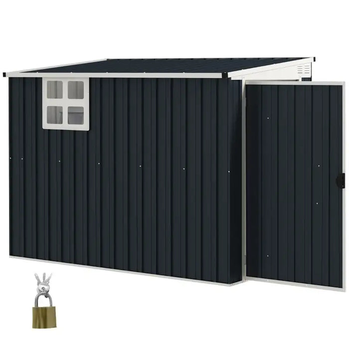 Metal Garden Storage Shed – Dark Grey Galvanised Steel | Window and Vents OUTSUNNY - Little and Giant Explorers Outsunny