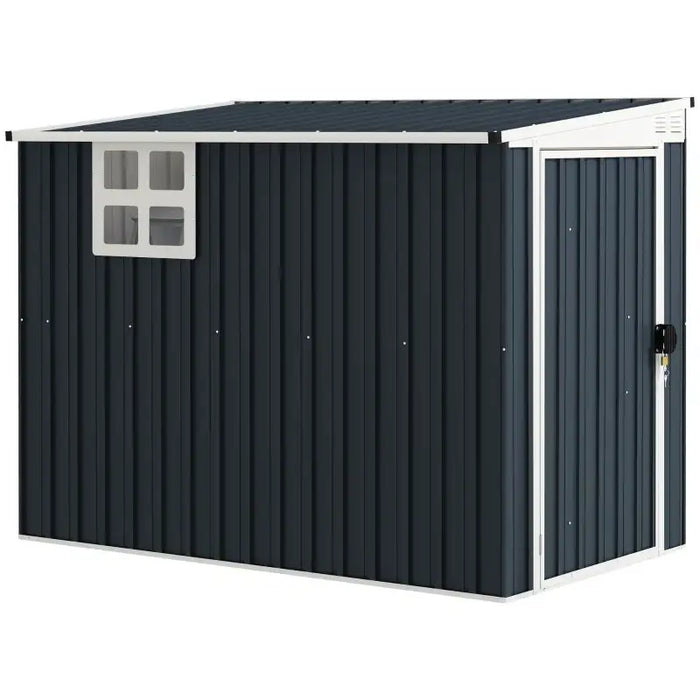 Metal Garden Storage Shed – Dark Grey Galvanised Steel | Window and Vents OUTSUNNY - Little and Giant Explorers Outsunny