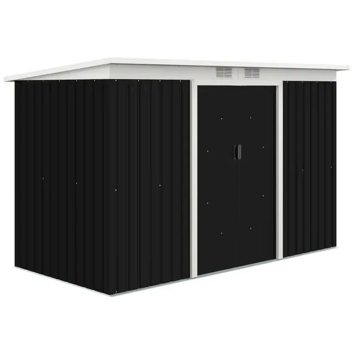 Metal Garden Storage Shed – Dark Grey | Galvanised Steel - Sliding Lockable Doors OUTSUNNY - Little and Giant Explorers Outsunny