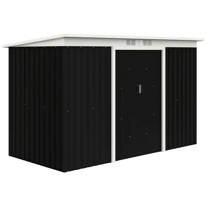 Metal Garden Storage Shed – Dark Grey | Galvanised Steel - Sliding Lockable Doors OUTSUNNY - Little and Giant Explorers Outsunny