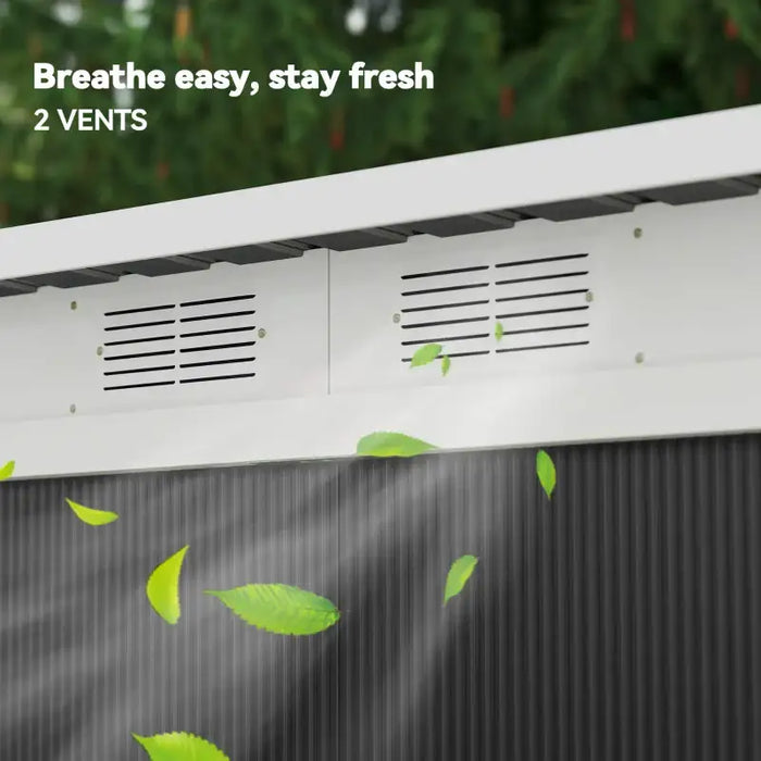 Metal Garden Storage Shed – Dark Grey | Galvanised Steel - Sliding Lockable Doors OUTSUNNY - Little and Giant Explorers Outsunny