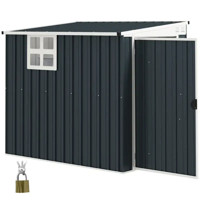 Metal Garden Storage Shed – Dark Grey | Galvanised Steel - Window and Vents OUTSUNNY - Little and Giant Explorers Outsunny