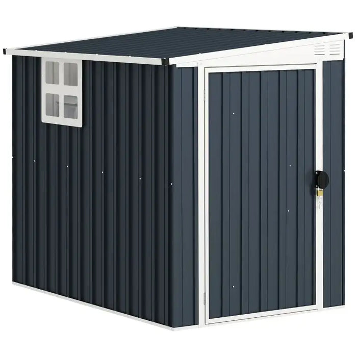 Metal Garden Storage Shed – Dark Grey | Galvanised Steel - Window and Vents OUTSUNNY - Little and Giant Explorers Outsunny
