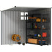 Metal Garden Storage Shed – Dark Grey | Galvanised Steel - Window and Vents OUTSUNNY - Little and Giant Explorers Outsunny