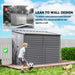 Garden Shed Grey Galvanised Steel | Lean-To Design with Double Doors - Little and Giant Explorers Outsunny