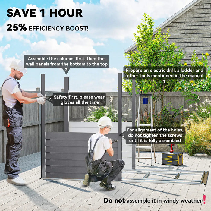 Garden Shed Grey Galvanised Steel | Lean-To Design with Double Doors - Little and Giant Explorers Outsunny