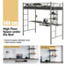 Metal Loft Bed with Desk and Shelves – Grey | Space-Saving High Sleeper Bed Frame COSTWAY - Little and Giant Explorers