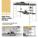 Metal Loft Bed with Desk and Shelves – White | Space-Saving High Sleeper Bed Frame COSTWAY - Little and Giant Explorers