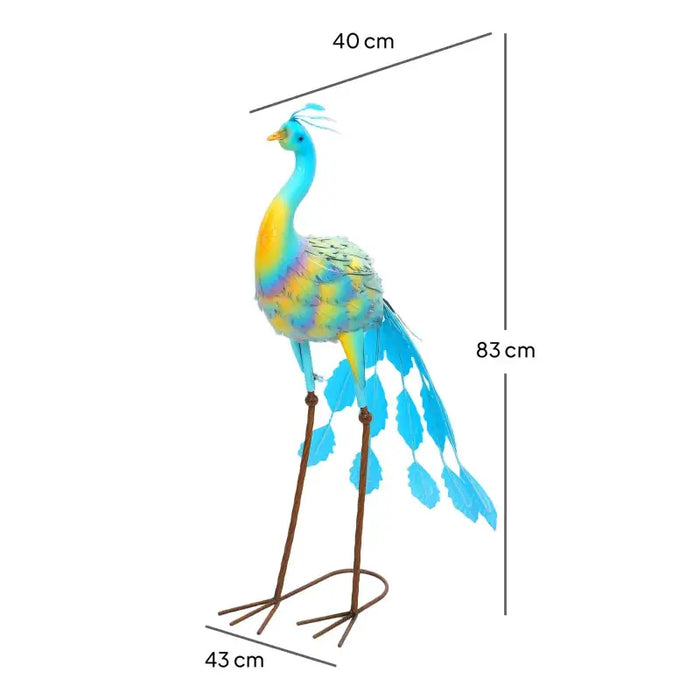 Metal Peacock Garden Statue – Multicolour | Hand-Painted - Weather-Resistant OUTSUNNY - Little and Giant Explorers Outsunny
