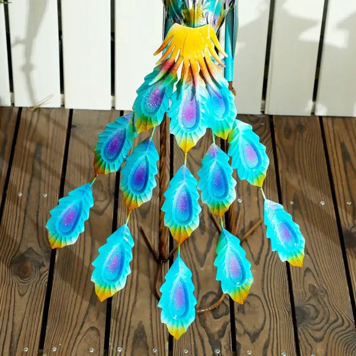 Metal Peacock Garden Statue – Multicolour | Hand-Painted - Weather-Resistant OUTSUNNY - Little and Giant Explorers Outsunny