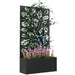 Metal Planter Box with Trellis | Black with Twig and Leaf Cut-Out Design - Little and Giant Explorers Outsunny