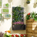 Metal Planter Box with Trellis | Black with Twig and Leaf Cut-Out Design - Little and Giant Explorers Outsunny