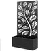 Metal Planter Box with Trellis | Black with Twig and Leaf Cut-Out Design - Little and Giant Explorers Outsunny