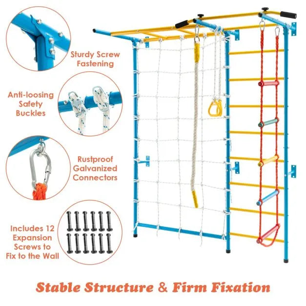 7-in-1 Indoor Wall Climbing Gym Set