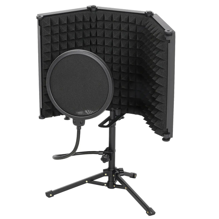 Microphone Isolation Shield Set | Folding Acoustic Foam Shield with Stand HOMCOM - Little and Giant Explorers