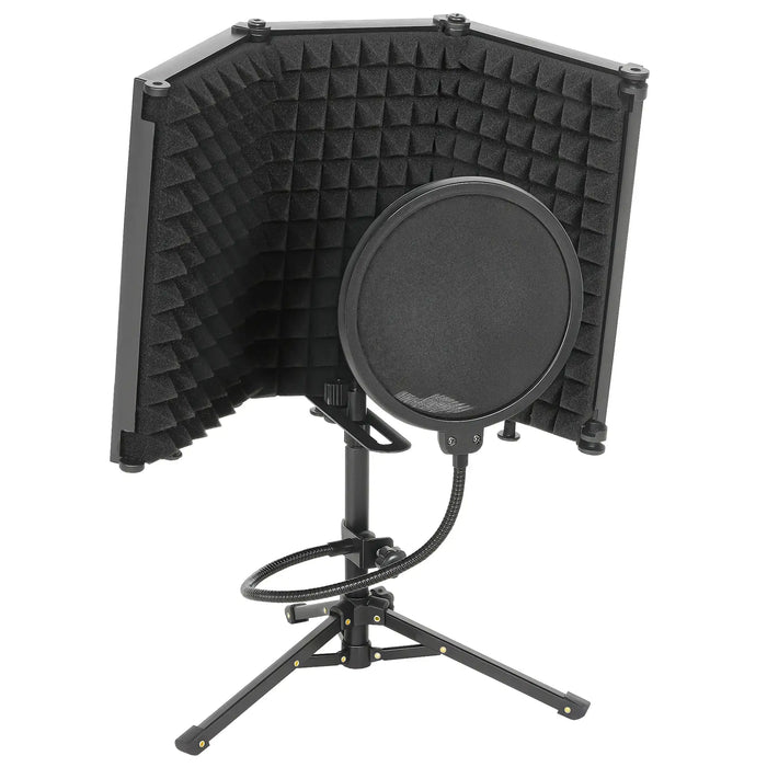 Microphone Isolation Shield Set | Folding Acoustic Foam Shield with Stand HOMCOM - Little and Giant Explorers