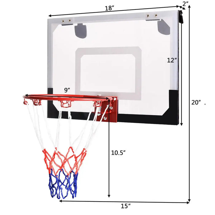 Mini Basketball Hoop Set | Indoor Door and Wall-Mounted COSTWAY - Little and Giant Explorers Costway
