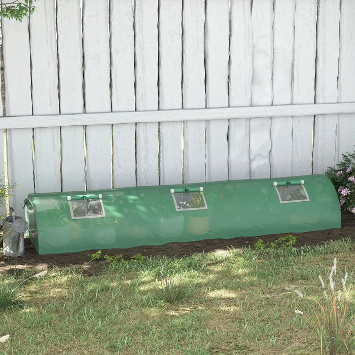 Mini Portable Tunnel Green Grow House (3m) - Little and Giant Explorers Outsunny