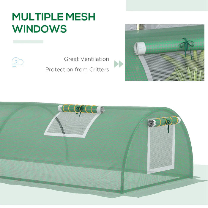 Mini Portable Tunnel Green Grow House (3m) - Little and Giant Explorers Outsunny