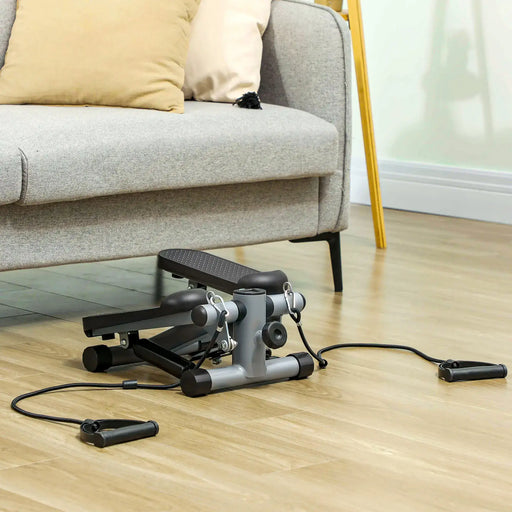 Mini Stepper Exercise Machine – Compact Stepper with Resistance Bands | LCD Monitor SPORTNOW - Little and Giant Explorers