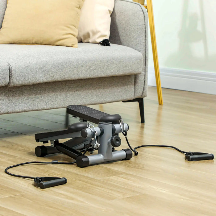 Mini Stepper Exercise Machine – Compact Stepper with Resistance Bands | LCD Monitor SPORTNOW - Little and Giant Explorers