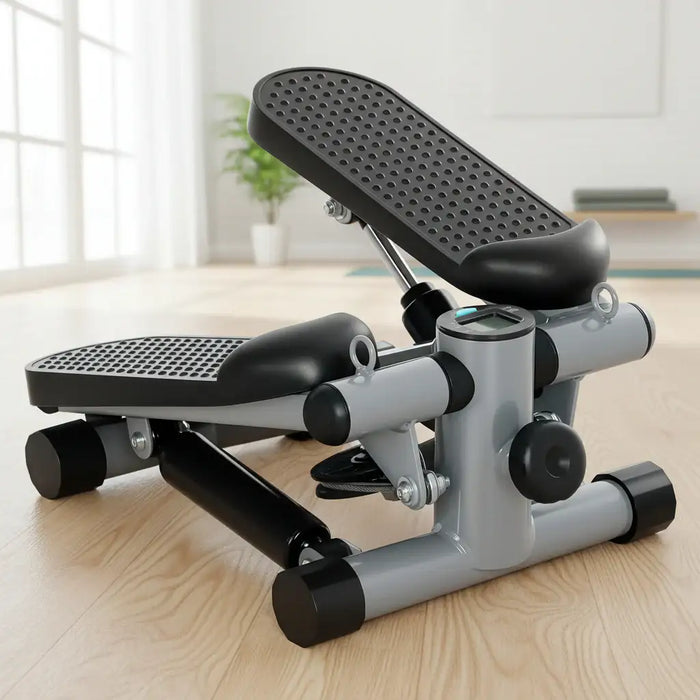 Mini Stepper Exercise Machine – Compact Stepper with Resistance Bands | LCD Monitor SPORTNOW - Little and Giant Explorers