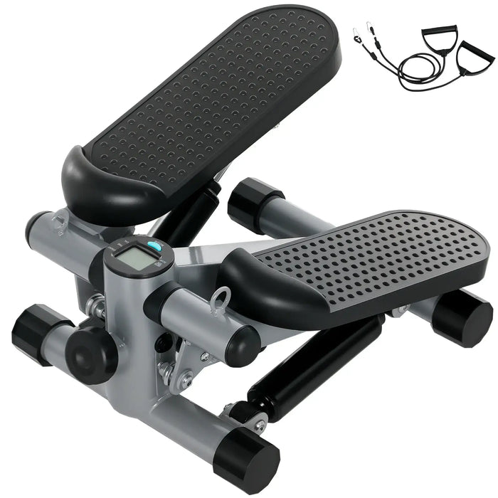 Mini Stepper Exercise Machine – Compact Stepper with Resistance Bands | LCD Monitor SPORTNOW - Little and Giant Explorers