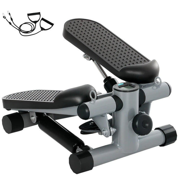 Mini Stepper Exercise Machine – Compact Stepper with Resistance Bands | LCD Monitor SPORTNOW - Little and Giant Explorers