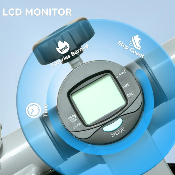 Mini Stepper Exercise Machine – Compact Stepper with Resistance Bands | LCD Monitor SPORTNOW - Little and Giant Explorers