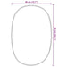 Oval shape with dimensions labeled on a white background