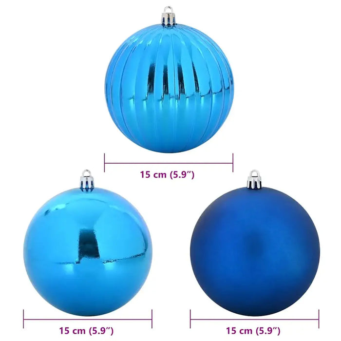 Modern Christmas Bauble Set – 9-Piece Blue Collection | Shiny, Matte and Pumpkin Designs VIDAXL - Little and Giant Explorers vidaXL
