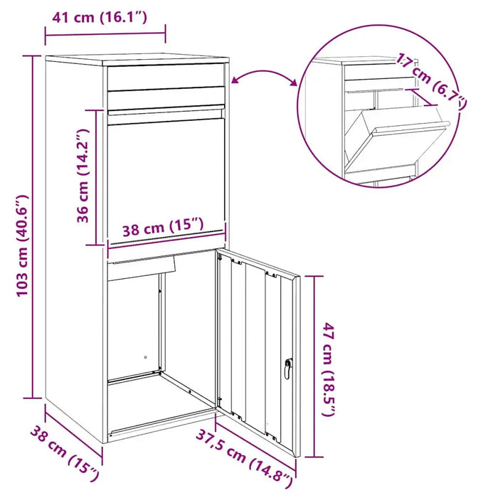 Modern Outdoor Parcel Drop Box – Secure Steel Mailbox | Contemporary Rectangular Design VIDAXL - Little and Giant Explorers vidaXL