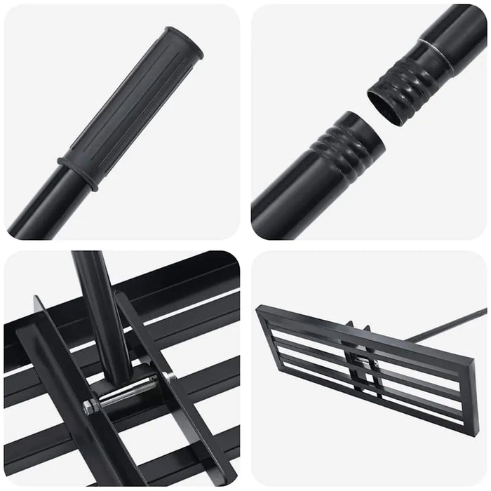 Modern Rectangular Garden Rake – Black Brushed Finish | Heavy-Duty and Lightweight Design VIDAXL - Little and Giant Explorers vidaXL