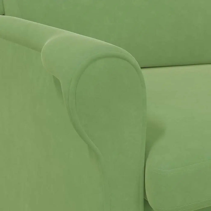 Modern Wooden Armchair – Light Green Velvet | Contemporary Design VIDAXL - Little and Giant Explorers