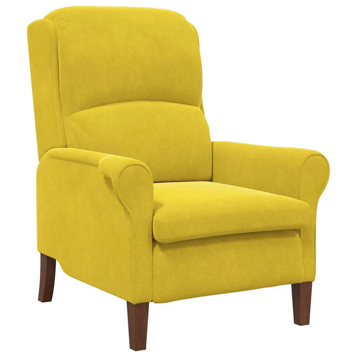 Modern Wooden Armchair – Yellow Velvet | Contemporary Design VIDAXL - Little and Giant Explorers