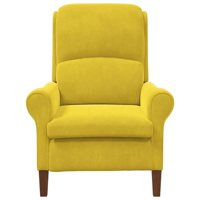 Modern Wooden Armchair – Yellow Velvet | Contemporary Design VIDAXL - Little and Giant Explorers