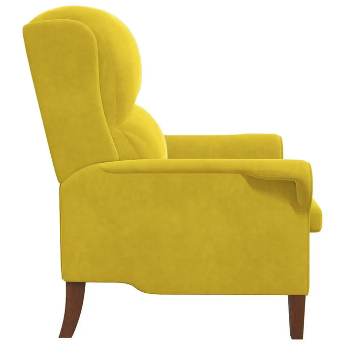 Modern Wooden Armchair – Yellow Velvet | Contemporary Design VIDAXL - Little and Giant Explorers