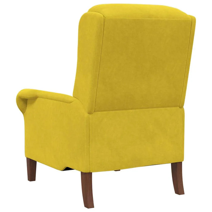 Modern Wooden Armchair – Yellow Velvet | Contemporary Design VIDAXL - Little and Giant Explorers