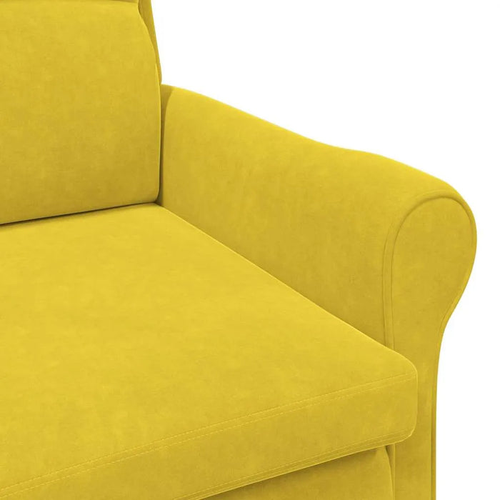 Modern Wooden Armchair – Yellow Velvet | Contemporary Design VIDAXL - Little and Giant Explorers