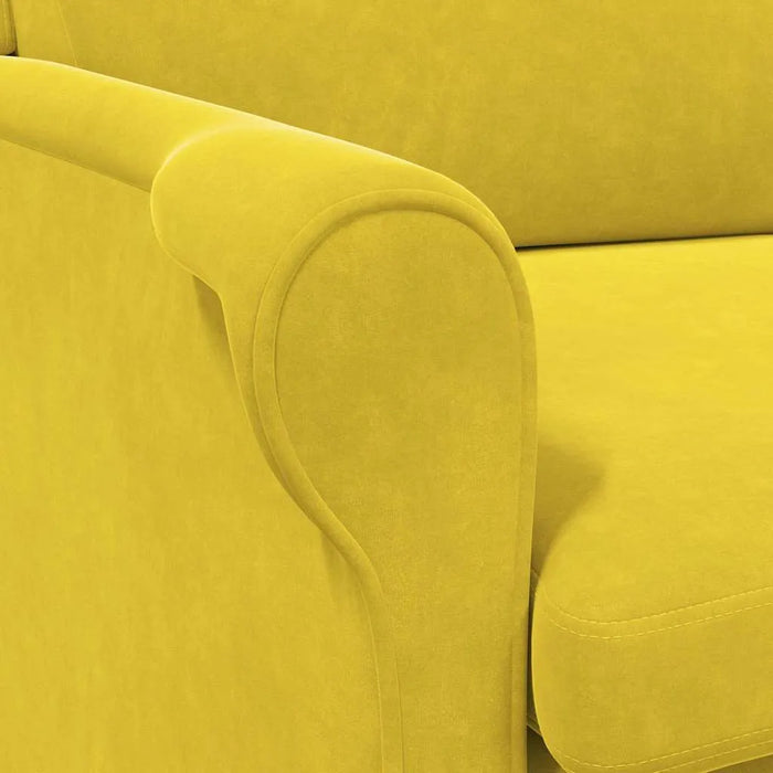 Modern Wooden Armchair – Yellow Velvet | Contemporary Design VIDAXL - Little and Giant Explorers